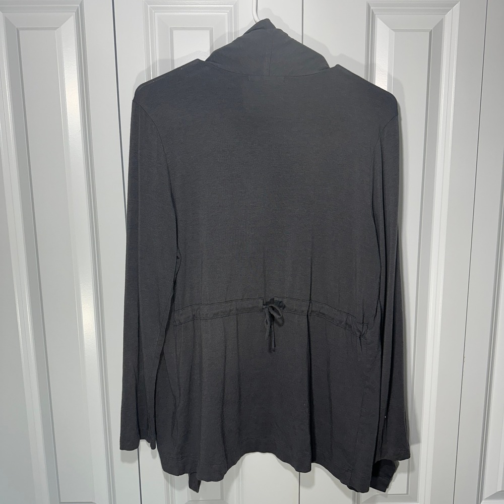Chalet et ceci Cardigan Womens Small Charcoal Grey Bamboo Draped Lagenlook Shrug - Picture 4 of 4